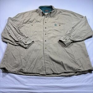 Greatland Apparel Mens Khaki Button Down Long Sleeve Jacket 3XL